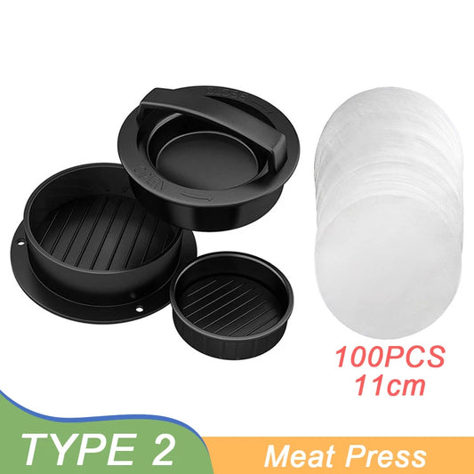 Round Non-Stick Hamburger Press Maker for Stuffed Burger Patties – Beef Grill Pie Mould Kitchen